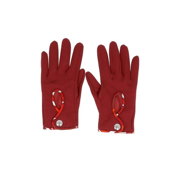 HERMES Gloves in Red Silk - Picture 1 of 6